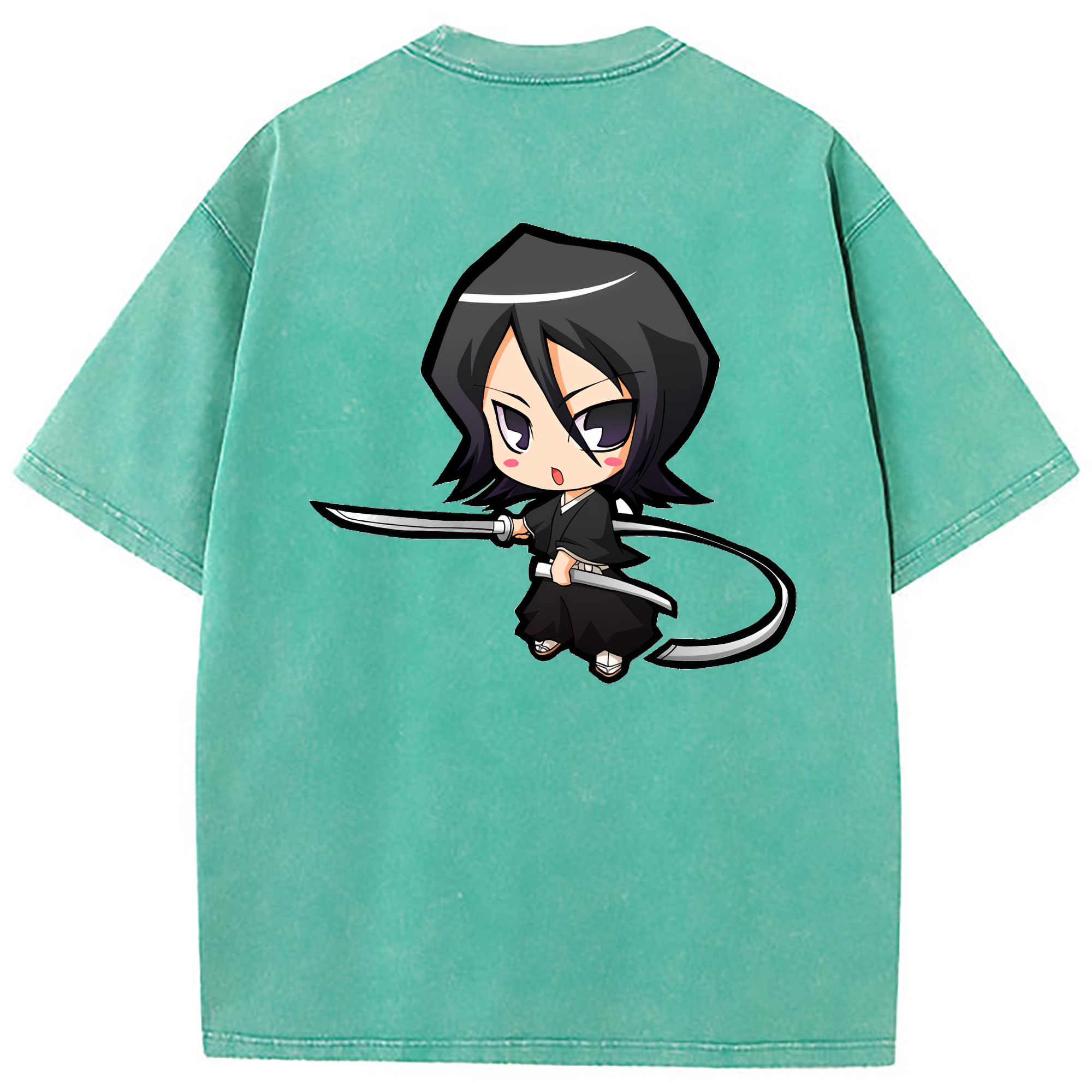（画像用） ブリーチ 朽木ルキア BLEACH Kuchiki Rukia 綿100% ヴィンテージ風 半袖Tシャツ（背面プリント）